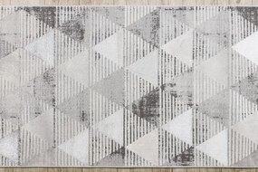 Behúň LIRA E1627 Trojuholníky geometrický, štrukturálny, glamour - sivý