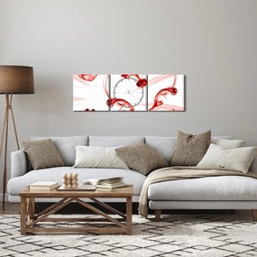 Obraz srdca z dymu (s hodinami) (90x30 cm)