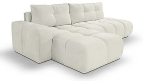 Rozkladacia rohová čalúnená sedacia súprava s úložným priestorom do L ALMADA ľavá béžová