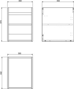 Mexen Orio, kúpeľňová skrinka 35 cm, 1 dvierka, biela lesklá, 91A11-03547-1-BF00