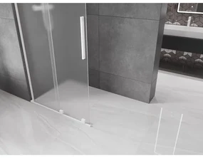 Mexen Velar L, posuvná sprchová zástena Walk-in 120 x 200 cm, 8mm sklo námraza, biela matná, 871-120-003-33-20
