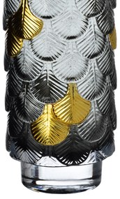 Skleněná váza Serenite 10x26 cm šedá/zlatá