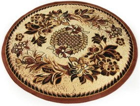 TA Koberec 7192B SVETLO BÉŽOVÝ ATLAS PP HNEDÉ KOLESO Rozmer: 80x80 cm