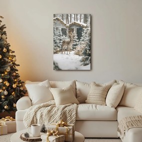 Vianočný obraz zimná rozprávka v lese