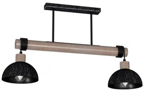 Luster na lanku ERIK 2xE27/60W/230V hnedá/čierna