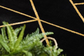 Dywany Łuszczów, Kusový koberec Emerald geometric 1012 black and gold kruh, 120x120 (priemer) kruh, čierna, chodba / predsieň