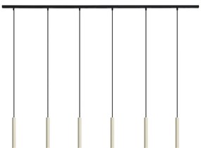 Moderný koľajnicový systém s 6 závesnými svetlami béžový s čiernou 1-fázový - Slimline Keno