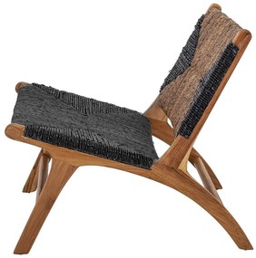 Čierno-hnedé kreslo s výpletom Grant - Bloomingville