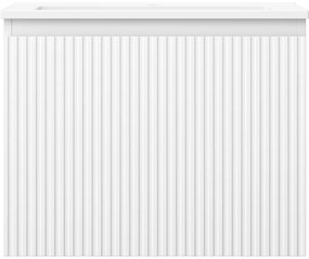 Mexen Rivel, kúpeľňová skrinka 60 cm s umývadlom Otis, 1 zásuvka, drážkovaná, biela matná, 91A20-06047-1-BF01-W18M01