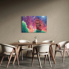 Obraz - Loď s vesmírnou oblohou (90x60 cm)