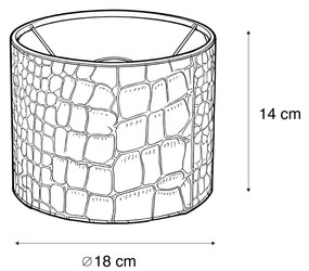 Zamatový tienidlo na lampu s krokodílim vzorom a zlatým vnútorným povrchom 18/18/14