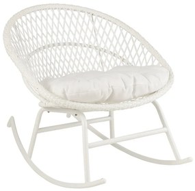 Biele ratanové záhradné hojdacie kreslo Zayo White - 118*82*78 cm