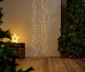 LED hviezda s opletenou svetelnou reťazou