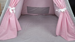 Detský stan TEEPEE (TÝPIE) ANIMALS s doplnkami - RUŽOVÁ PARTIČKA - ružový/sivý