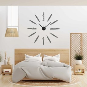 Štýlové farebné nástenné hodiny | SEVEN: Zrkadlo SILVER Farba čierna RAL 9005 80 cm 3392-104203 12S012