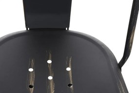 Kovová stolička Ben - Čierno-zlatá antik