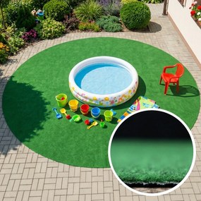 Umelá tráva pod bazén Sporting s nopmi KRUH (vhodný ako bazénová podložka) – na von aj na doma, 200x200 (priemer) kruh, zelená, exteriér, Betap