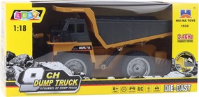 Huina Diaľkovo ovládaný RC sklápač žltý 9-CH 1:18