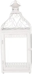 Kovový lampáš Mirja 50 cm, biela antik%
