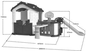RAMIZ Záhradný domček so šmýkalkou - 5v1