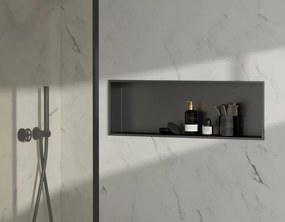 Polysan Polysan, INSERTA zapustená polica do obkladu, liaty mramor, 810x270 mm, antracitová, 1301-82B