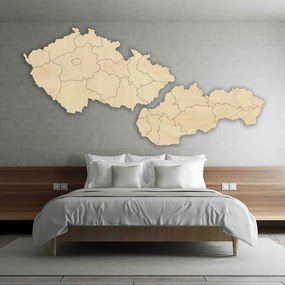 Veľká drevená mapa Slovensko a Česko | SENTOP M011