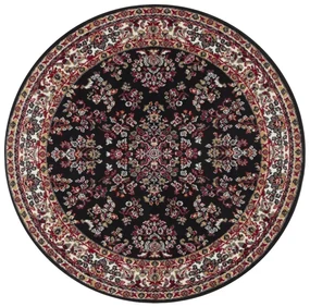 Koberec Oriental čierny / červený kruh