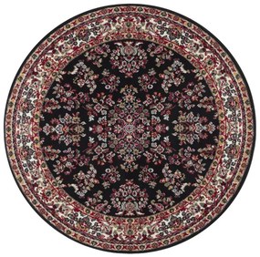 Koberec Oriental čierny / červený kruh