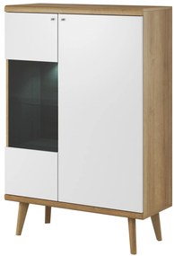 Vitrína Primo 90 cm dub Riviéra/bílá