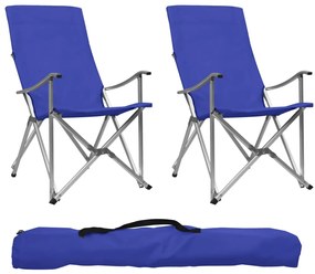 Skladacie kempingové stoličky 2 ks modré