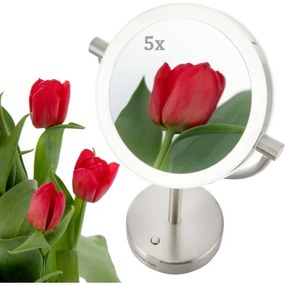 Sencor - Kozmetické zrkadielko s LED podsvietením LED/5W/230V nerez