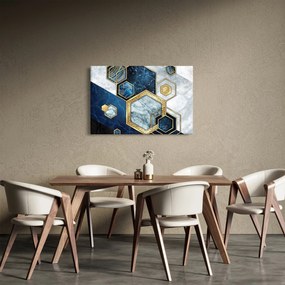 Obraz - Mramorové hexagóny (90x60 cm)