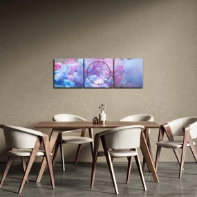 Obraz - Dym (s hodinami) (90x30 cm)