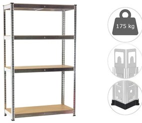 Fistar MEGA HIT: Regál 1500x700x300 mm zinkovaný 4-policový, nosnosť 700 kg