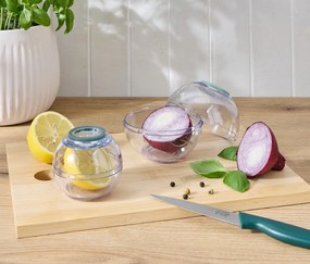 2 guľaté nádobky na uchovávanie potravín