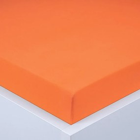 Napínacia plachta na posteľ jersey EXCLUSIVE oranžová 160 x 200 cm