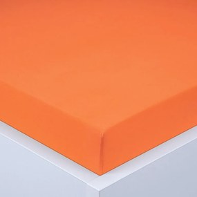 Napínacia plachta na posteľ jersey EXCLUSIVE oranžová sada 2 ks 90 x 200 cm