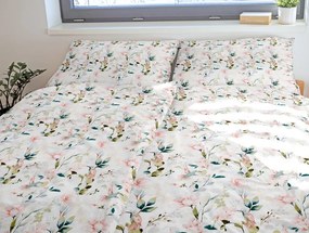 Polášek Bavlnené obliečky RUŽOVÉ KVETY - 140 x 200 cm / 70 x 90 cm