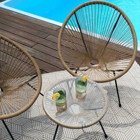 Vodeodolný vankúš do záhradného kresla ACAPULCO 90x105 cm - tmavo béžový