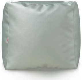 Taburetka Cubo strieborná ekokoža