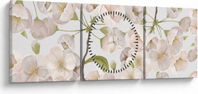 Obraz - Bloom with grace N⁰1 (s hodinami) (90x30 cm)