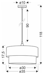 Závesné svietidlo v petrolejovej farbe/čierne s textilným tienidlom ø 35 cm Solanto – Candellux Lighting