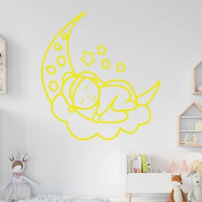 Veselá Stena Samolepka Noc na mesiačiku Farba: žlutá, Veľkosť: 60 x 65 cm