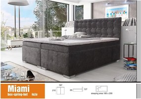 Čalúnená postel MIAMI, 200x180, tm.šedá / sv.šedá (forever 68/60)
