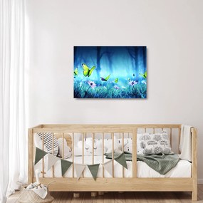 Sklenený obraz - Mystická lesná čistina (70x50 cm)