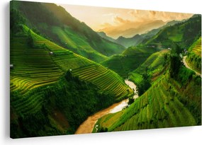Obraz - Ryžové terasy Mu Cang Chai (90x60 cm)