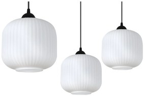 Závesné svietidlo Riffle Spider 2, 1x biele sklenené tienidlo, b