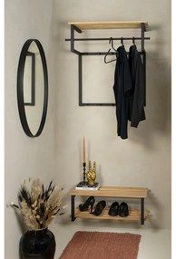 Kovový nástenný vešiak v čierno-prírodnej farbe s poličkou Rizzoli – Spinder Design