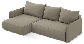 Béžová rozkladacia/s úložným priestorom rohová pohovka (ľavý roh) Nanea – Makamii