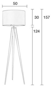 Čierno-sivá stojacia lampa Zuiver Tripod
